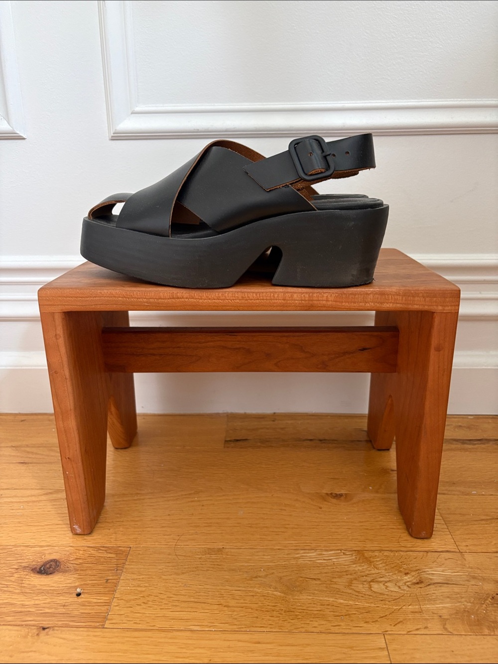 Camper Black Platform Slingback Sandal